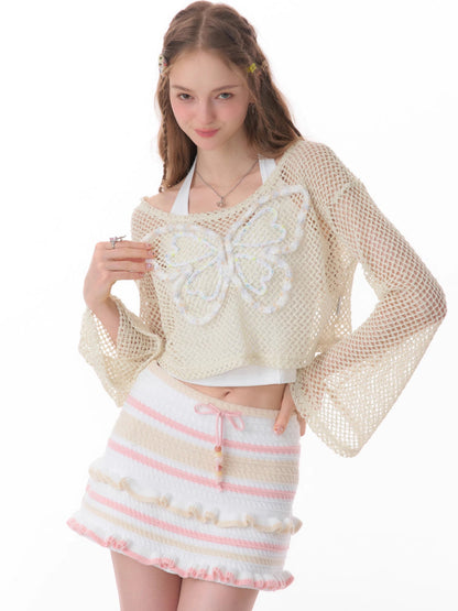 Butterfly short long sleeve knit