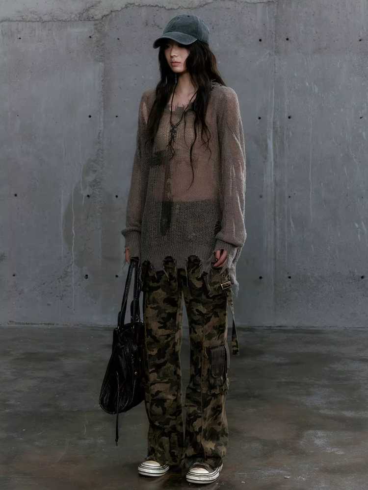 Camouflage multi-pocket pants