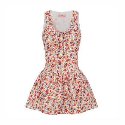 Vintage Floral A-Line Dress