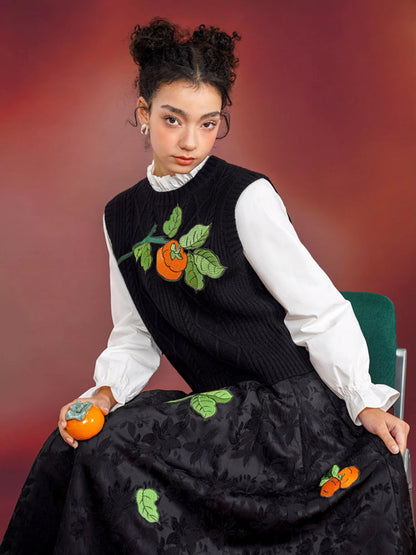 Chinese style embroidery vest and shirt