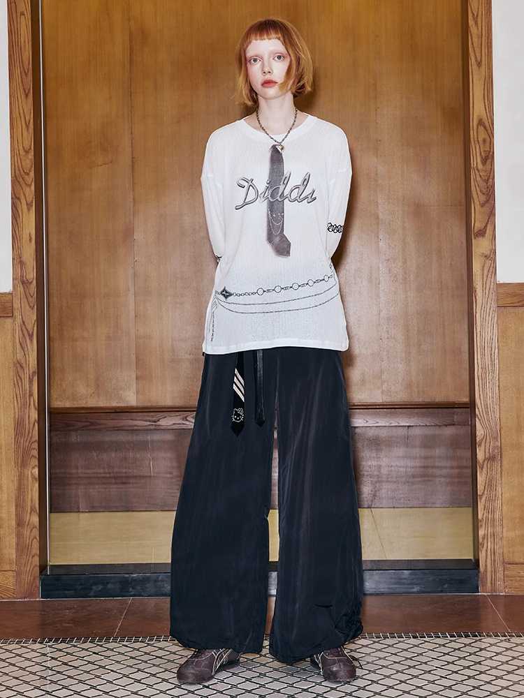 Low waist wide leg pants