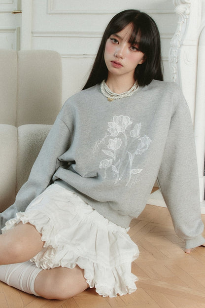 Graffiti Gray Crewneck Sweatshirt Set-Up