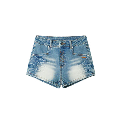 Equestrian Denim Skinny Shorts