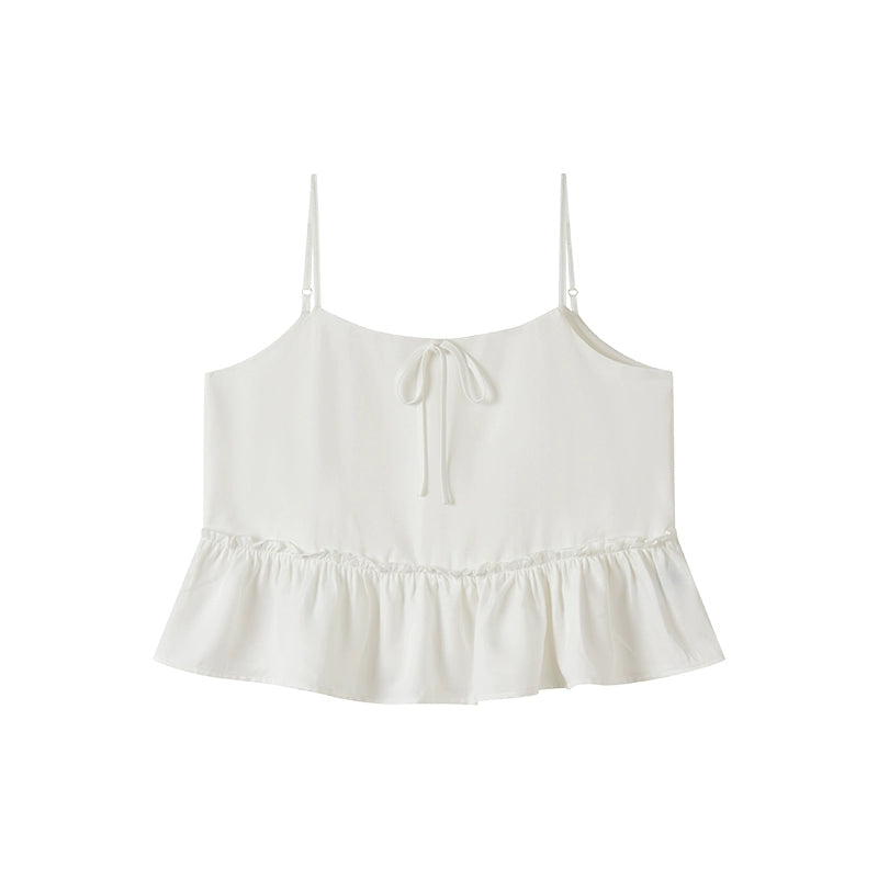 Pure White Suspenders Top