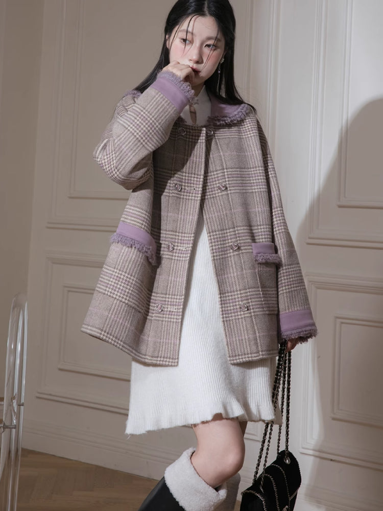 Romantic wool plaid suit