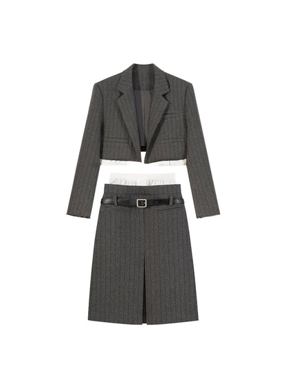 College Chic Striped Blazer Set-Up