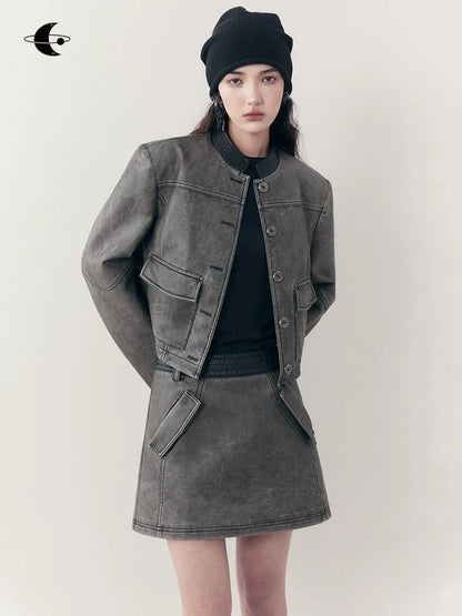 Retro jacket and A-line skirt