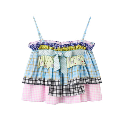 Plaid Bow Two-Way Wear Camisole