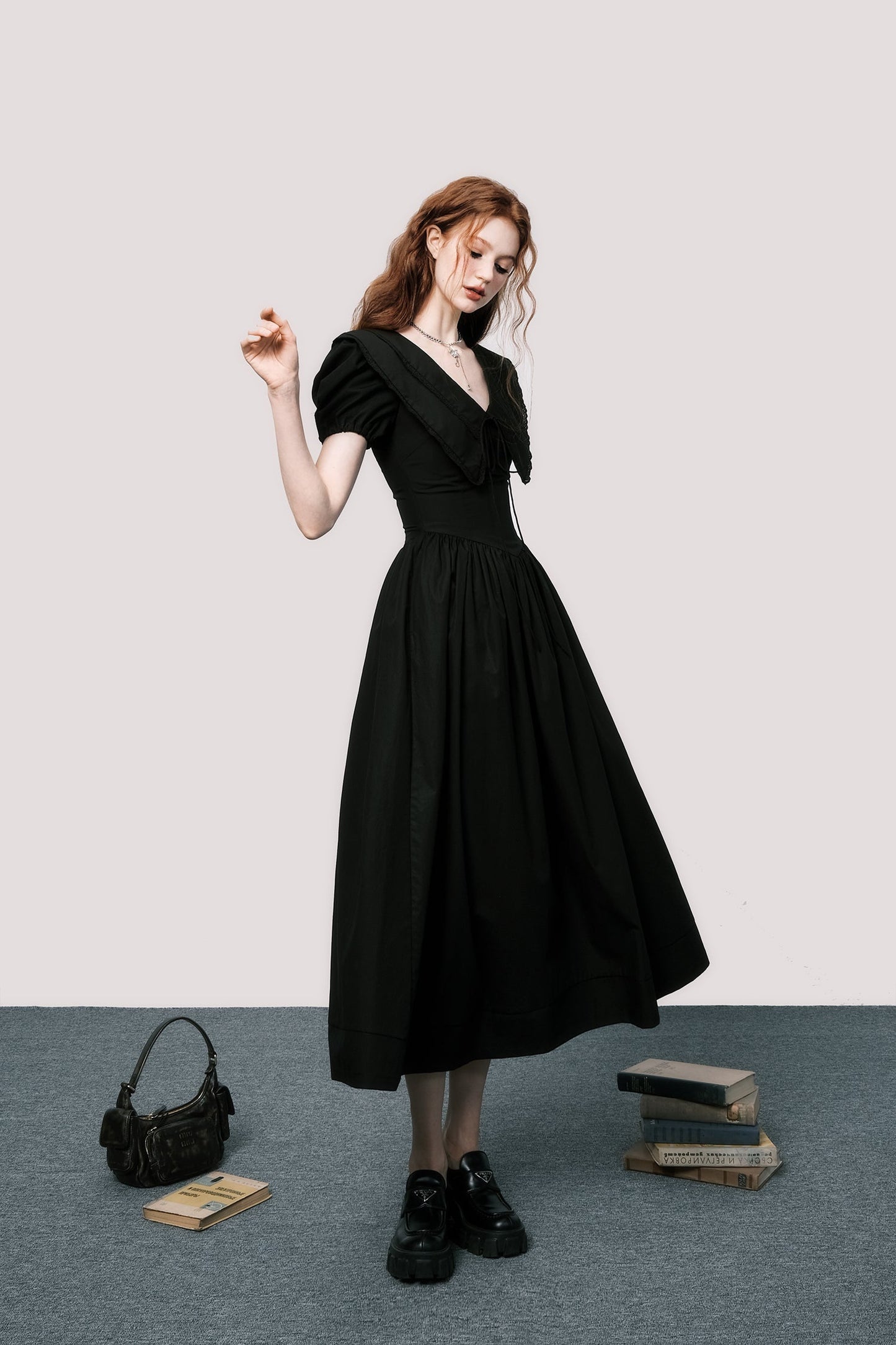 Puff Sleeve Midi Dress