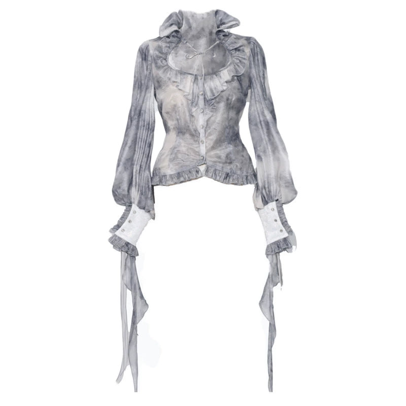 Halloween Chiffon Distressed Top