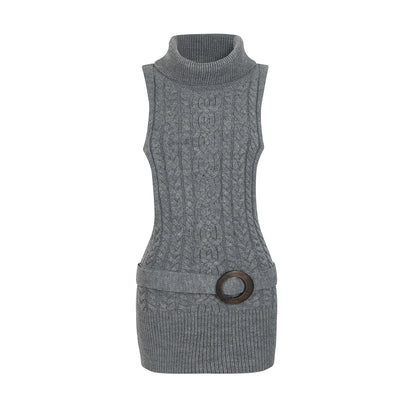 Turtleneck Sleeveless Sweater Vest