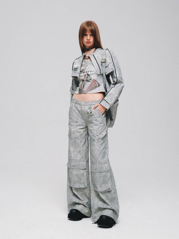 Low waist shapework denim pants