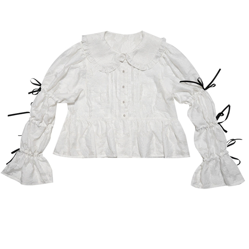 Snow Girl Jacquard Bow Tie Shirt