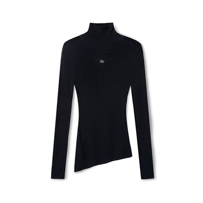 High Neck Long Sleeve Knit Wool Top