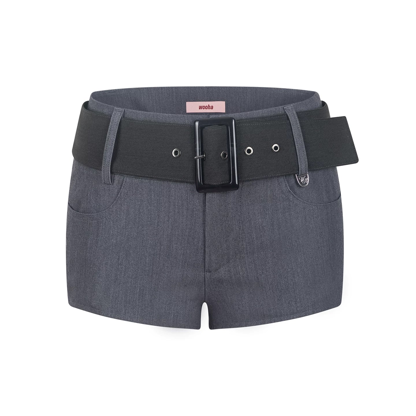 Retro Low-Waist Belted Shorts