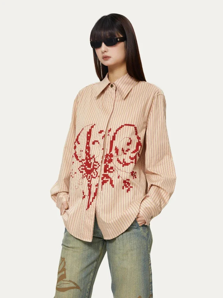 Printed casual silhouette shirt