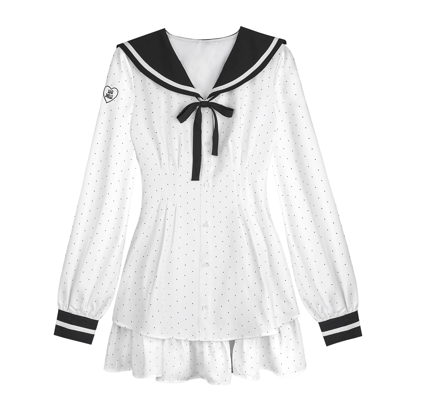 Sailor Neck Dress With Sweater Set-Up
