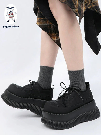 Dark platform shoes