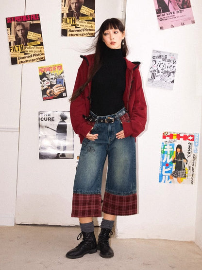 Plaid cropped pants