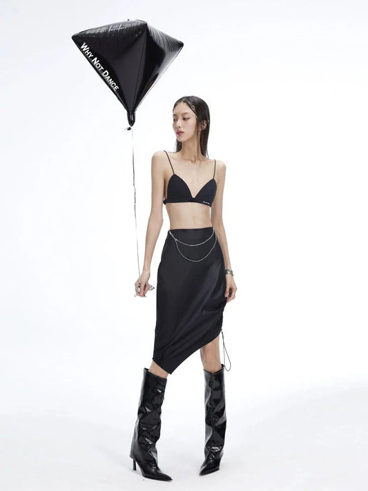 High waist metal chain skirt