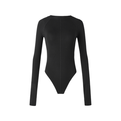 Gray and Black Knit Bodysuit