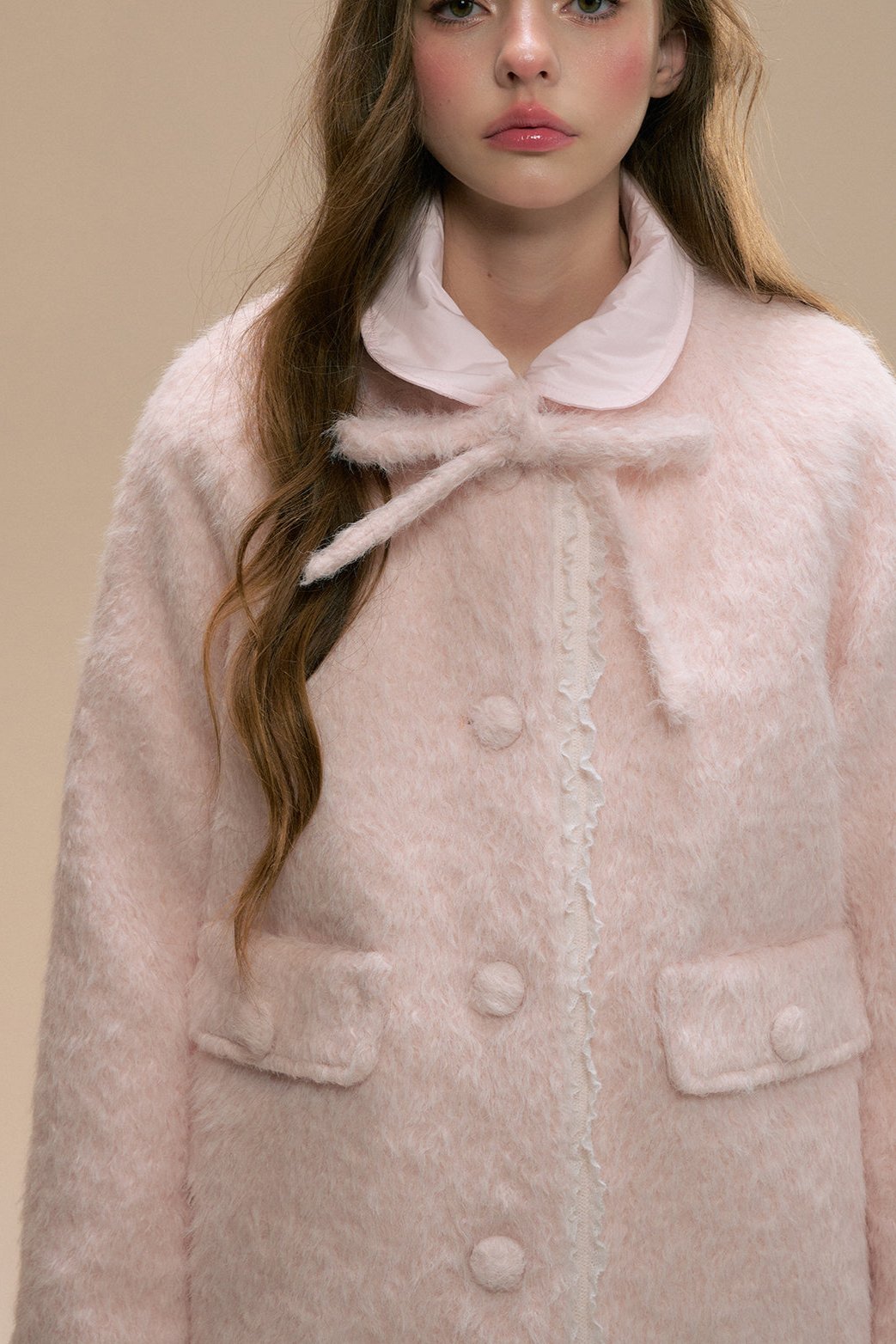 Glacier Pink Woolen Coat