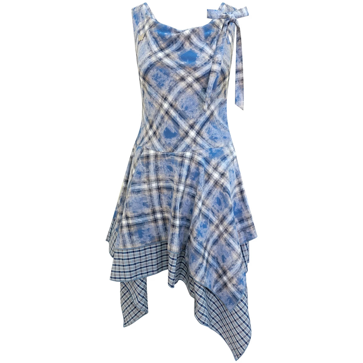 Sea Mist Plaid Strap Dress