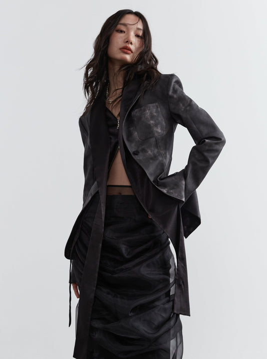 Leather Fake Two Pieces Skinny Jacket