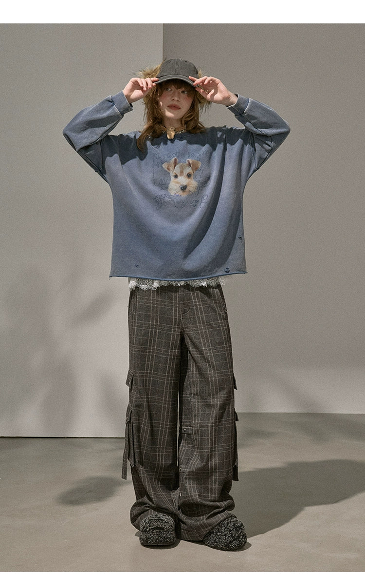 Retro Mottled Graphic Sweatshirt