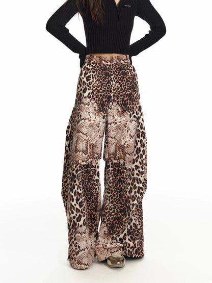 Leopard print slim pants