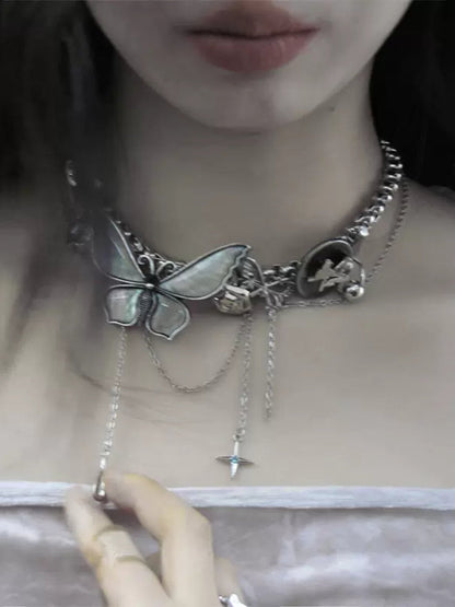 Retro butterfly chain necklace