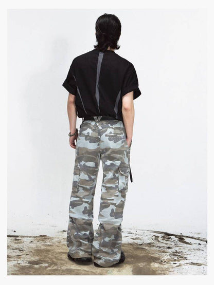 Camouflage loose wide leg pants