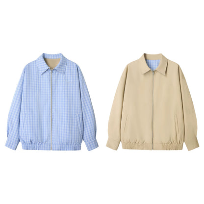 Blue Plaid Reversible Jacket