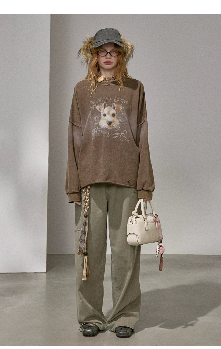 Retro Mottled Graphic Sweatshirt