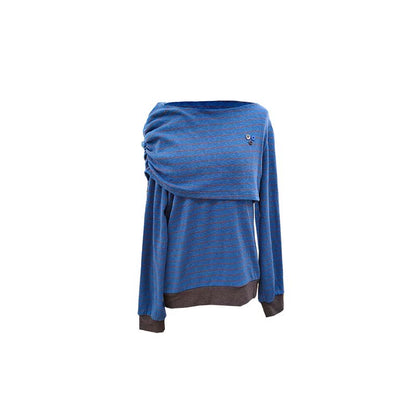 Retro Striped Off-Shoulder Top