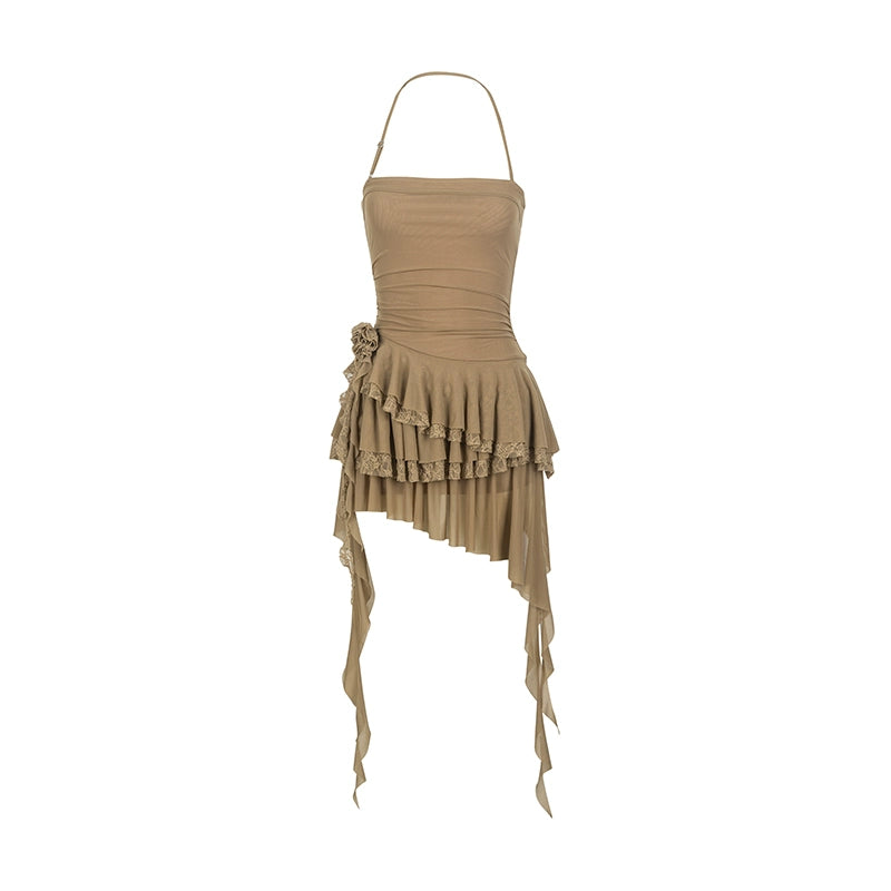 Asymmetric Halter Dress