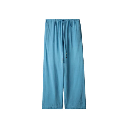 Linen Blend Wide-Leg Pants