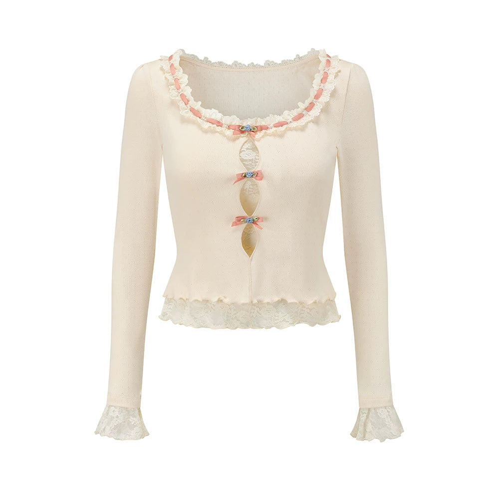 Berry Knit Lace Top Skirt Set-Up