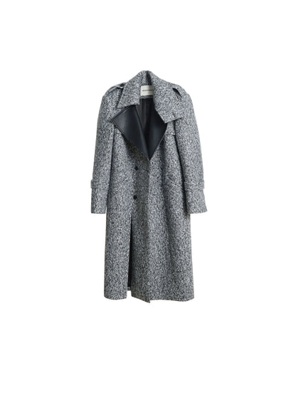 Retro woolen long coat