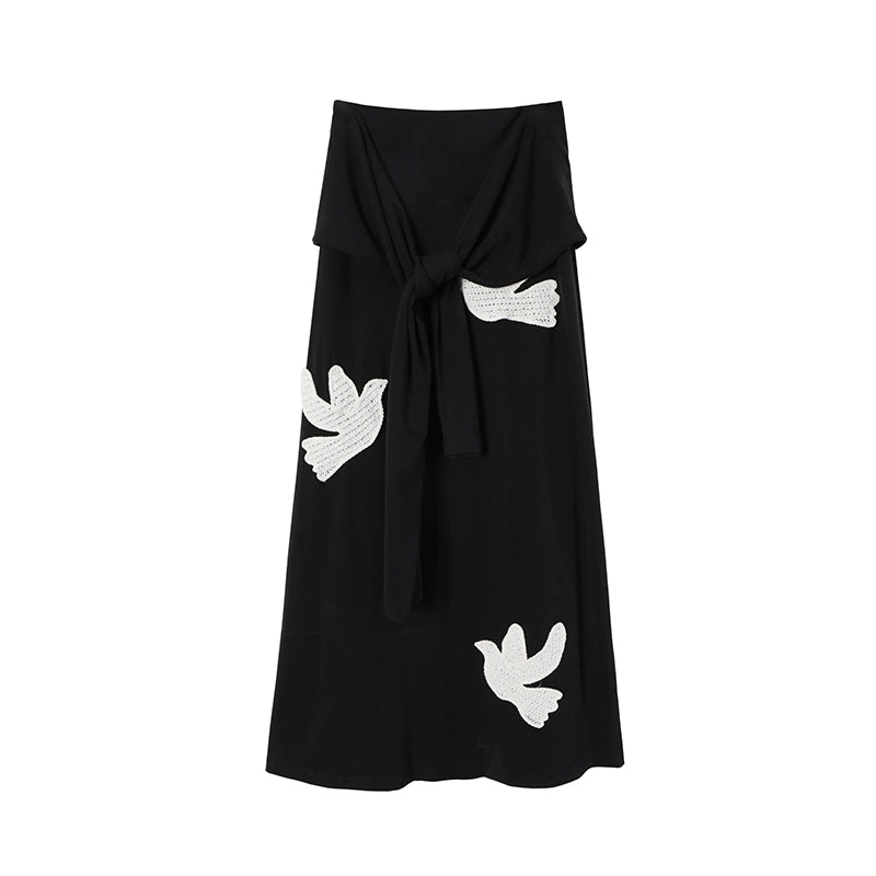 Bright Star Vintage Bird Embroidery Wool Jacket Set-Up