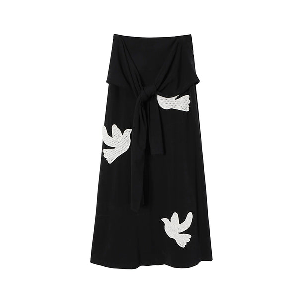 Bright Star Vintage Bird Embroidery Wool Jacket Set-Up