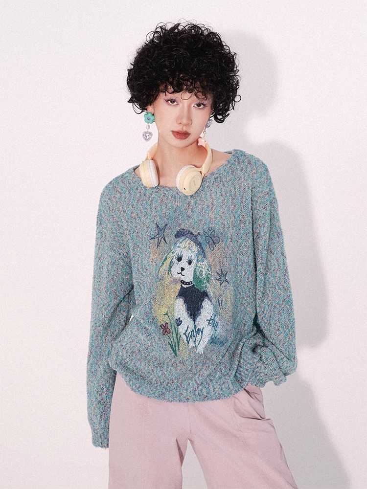 Dog print sweater