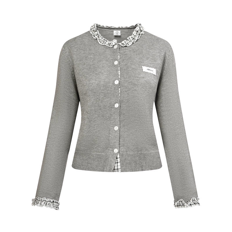 Fake Layered Contrast Knit Top Set-Up