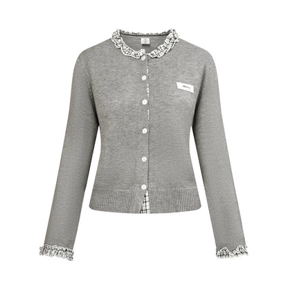 Fake Layered Contrast Knit Top Set-Up