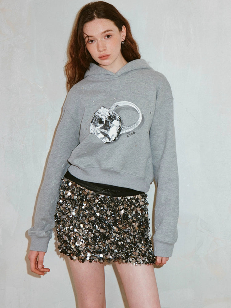 Printed hooded sweatshirt