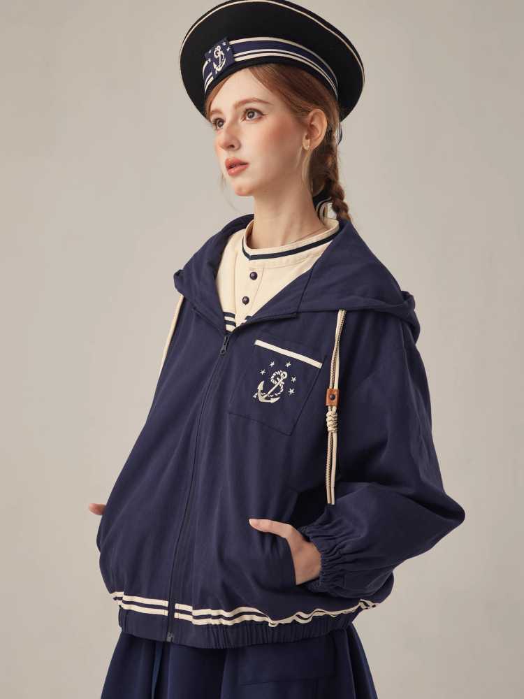 Hooded cotton jacket