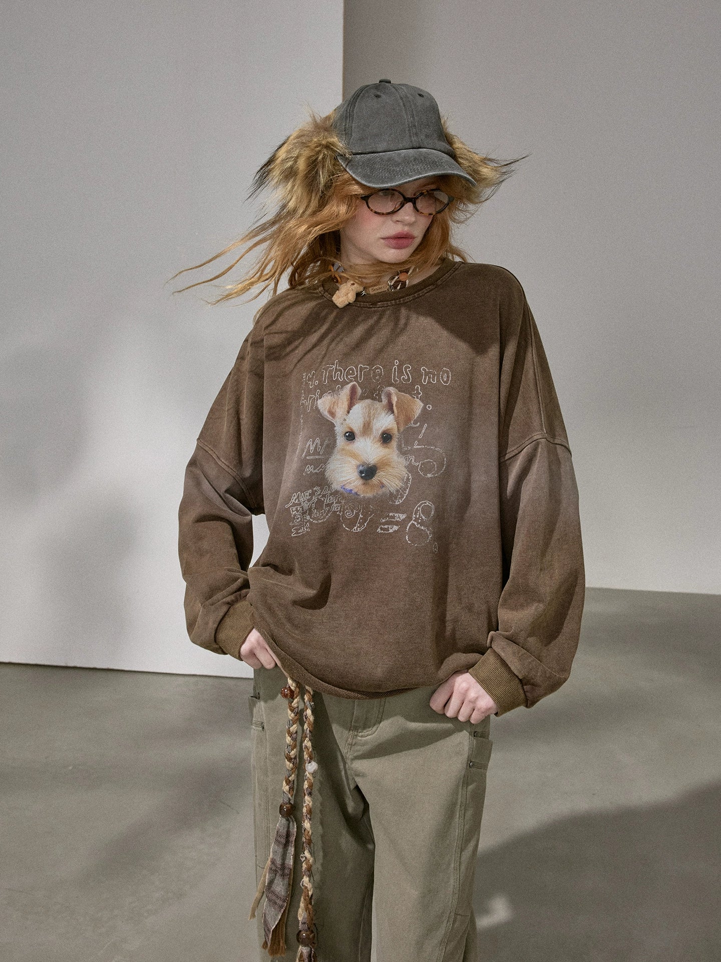 Retro Mottled Graphic Sweatshirt