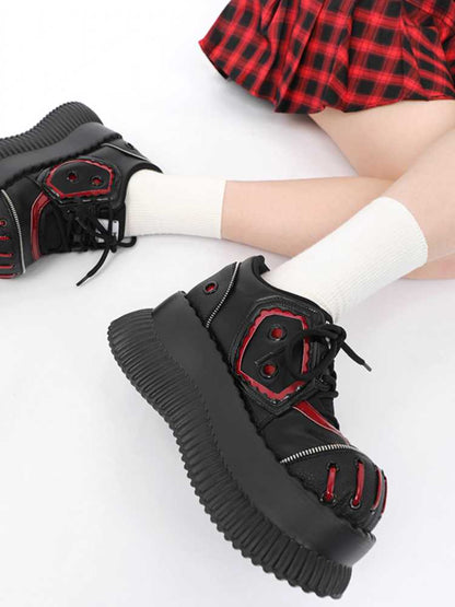 Hot girl dark platform shoes