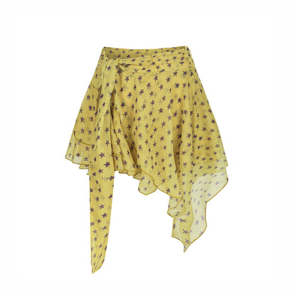 Retro Asymmetrical Tie Skirt