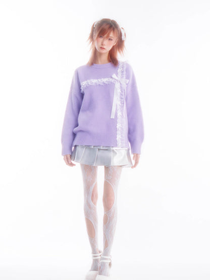 Purple sweater girls knit top